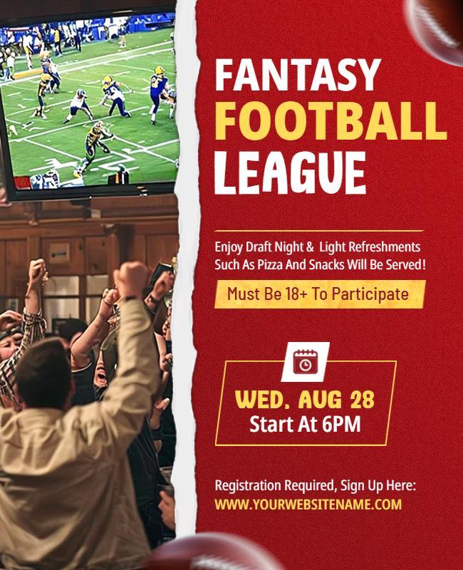 Fantasy Football League Flyer Template