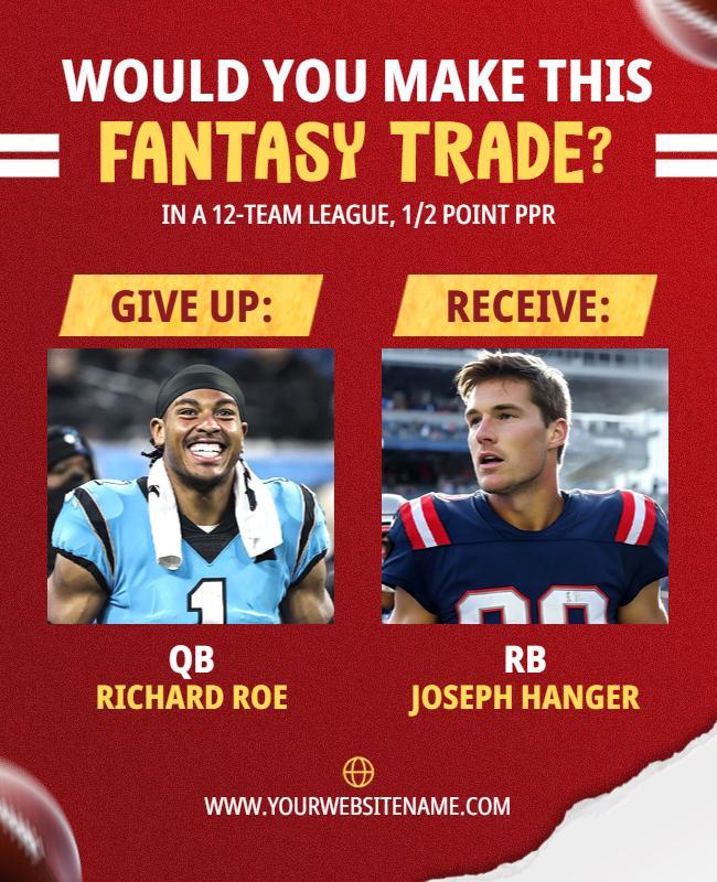 Fantasy Football Player Trade Flyer Template