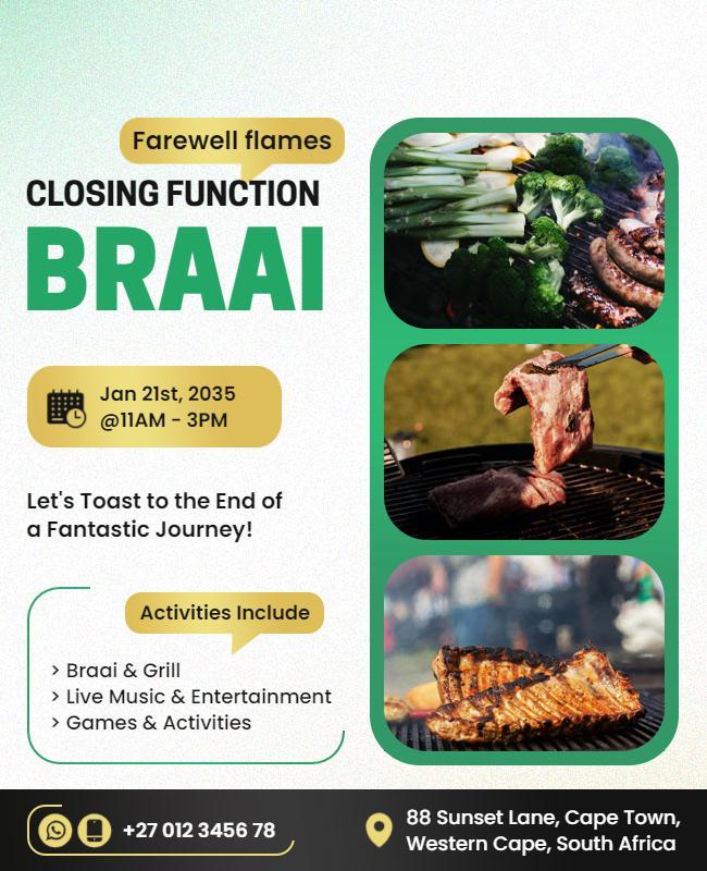 Farewell Bbq Braai Event Flyer Template