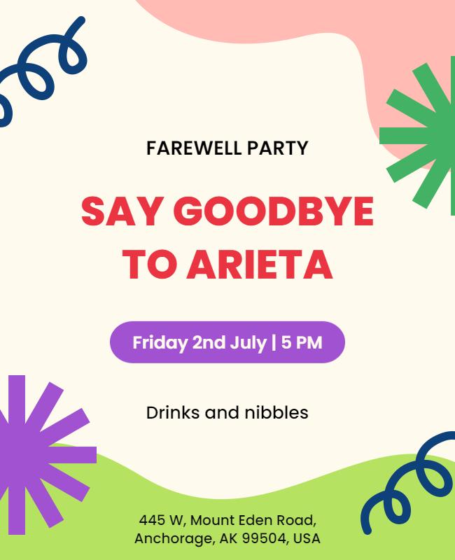 Farewell Party Celebration Event Flyer Template