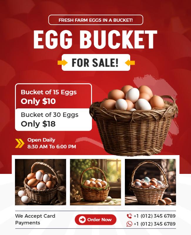 Farm Fresh Egg Basket Promotion Flyer Template