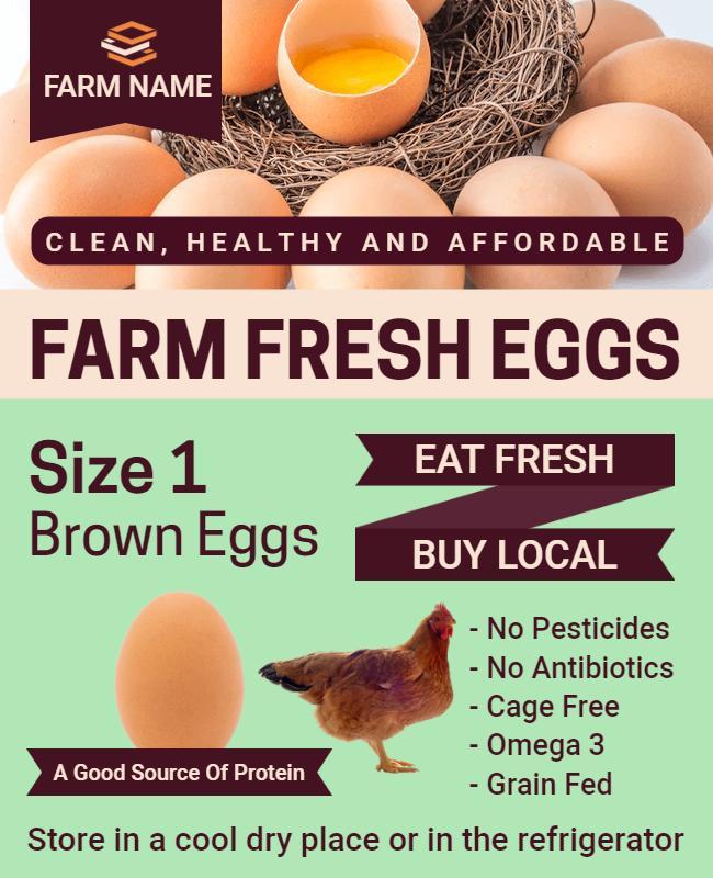 Farm Fresh Eggs Promotional Flyer Template