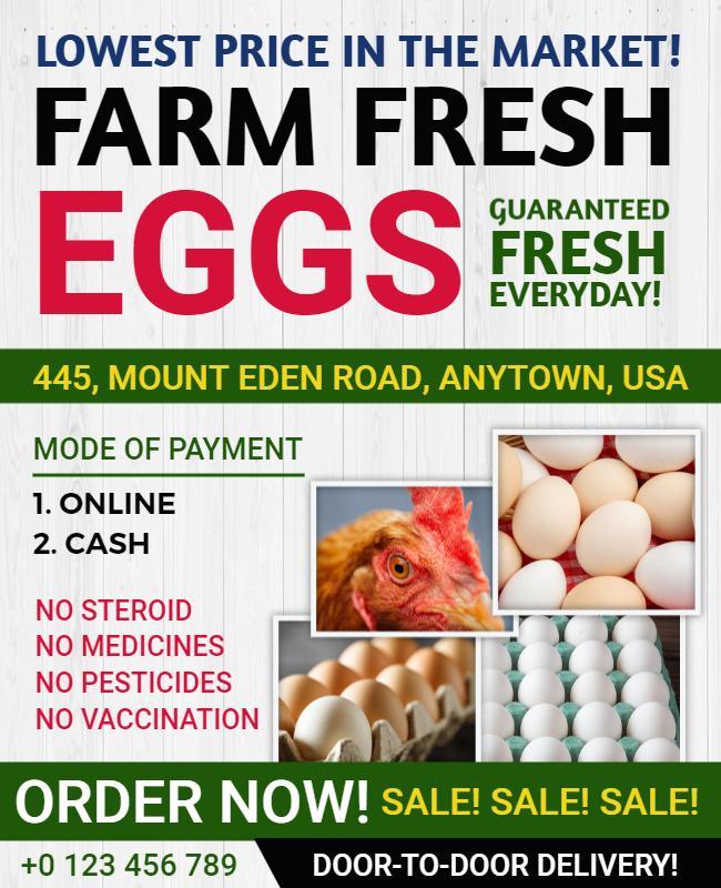 Farm Fresh Eggs Sale Promotion Flyer Template