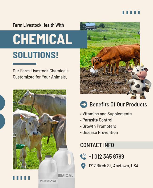 Farm Livestock Health Chemical Solutions Flyer Template