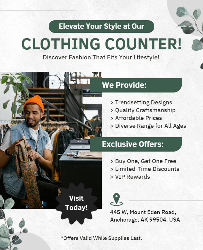 Fashion Clothing Store Promotional Flyer Template