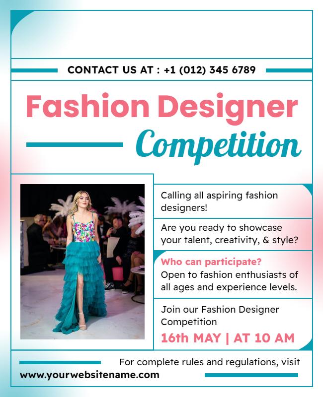 Fashion Design Competition Event Flyer Template