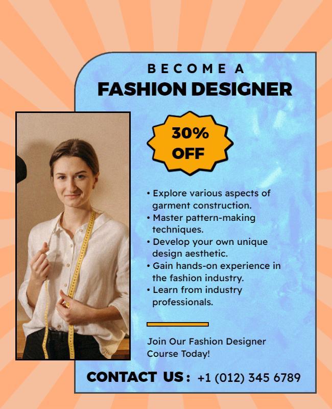 Fashion Design Course Discount Flyer Template