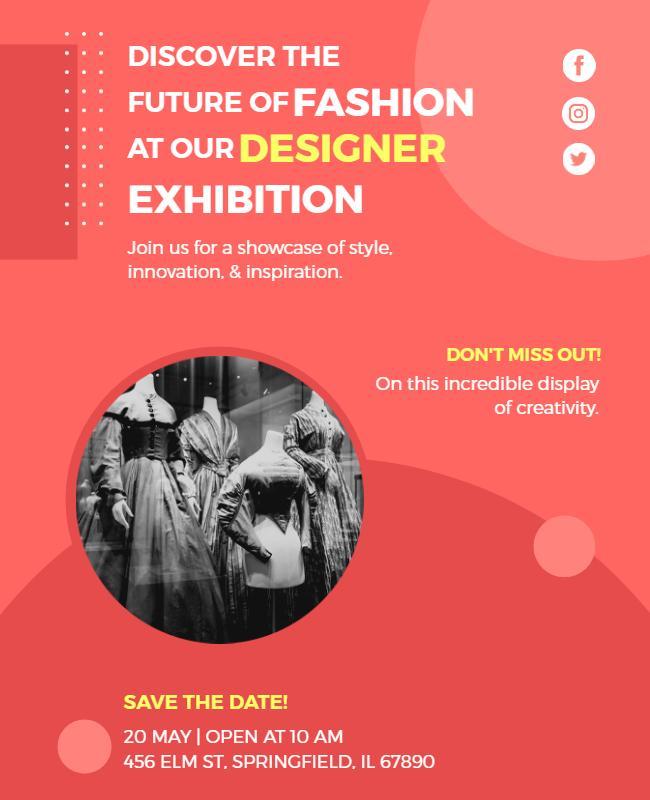 Fashion Designer Exhibition Event Flyer Template