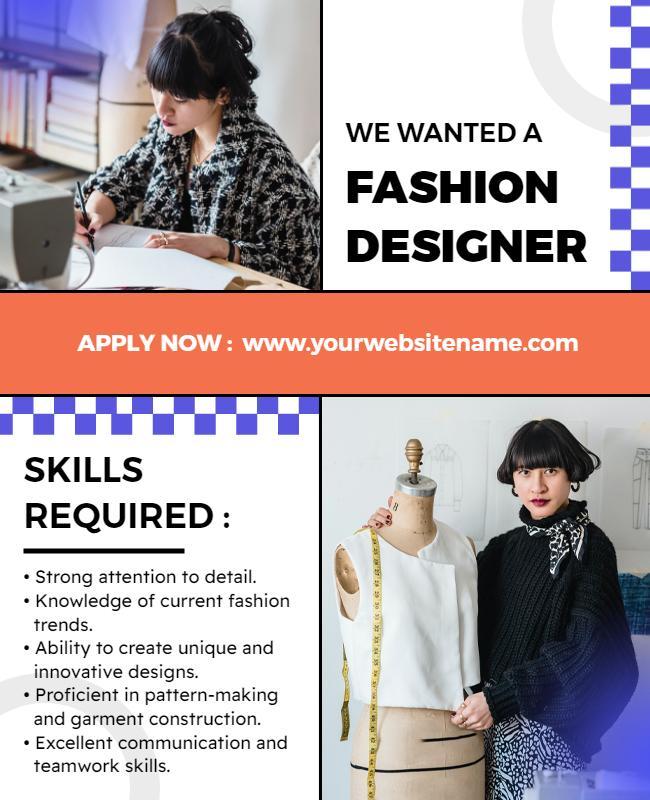 Fashion Designer Job Opportunity Flyer Template