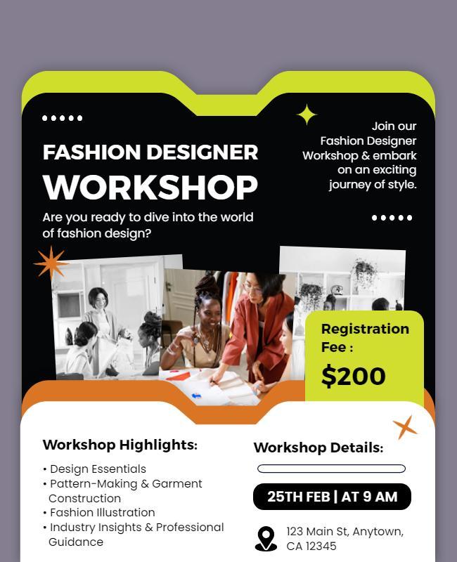 Fashion Designer Workshop Event Flyer Template