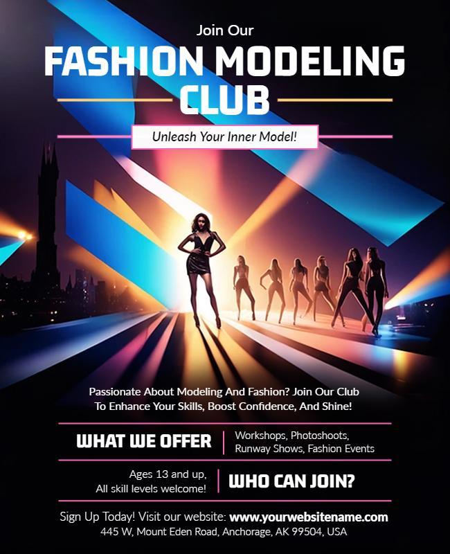 Fashion Modeling Club Promotion Flyer Template