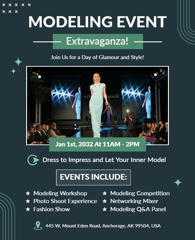 Fashion Modeling Event Extravaganza Flyer Template