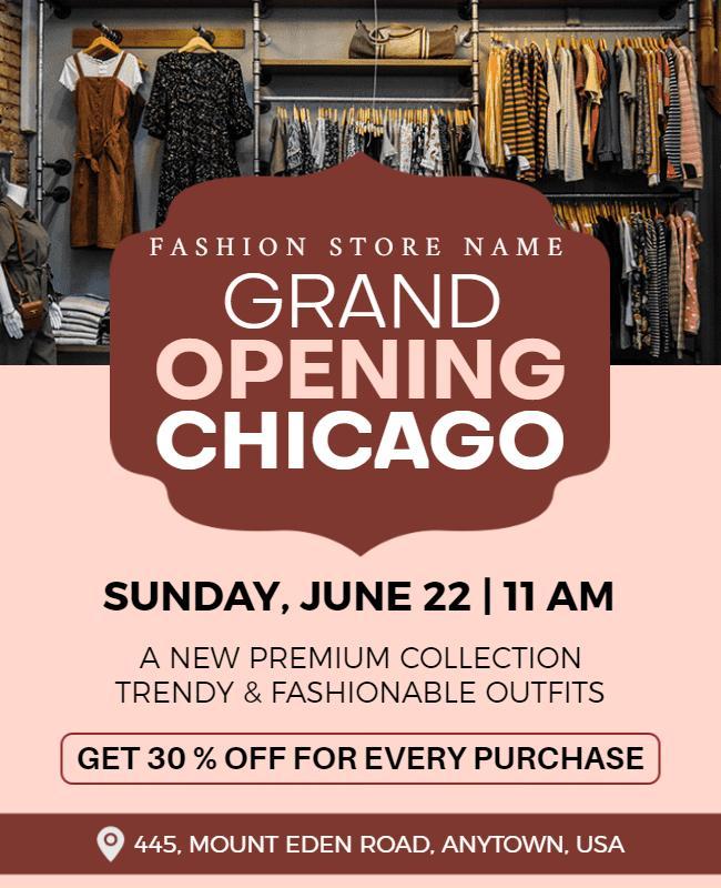 Fashion Store Grand Opening Event Flyer Template