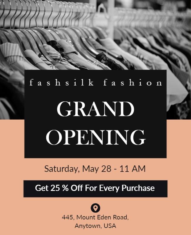 Fashion Store Grand Opening Event Flyer Template