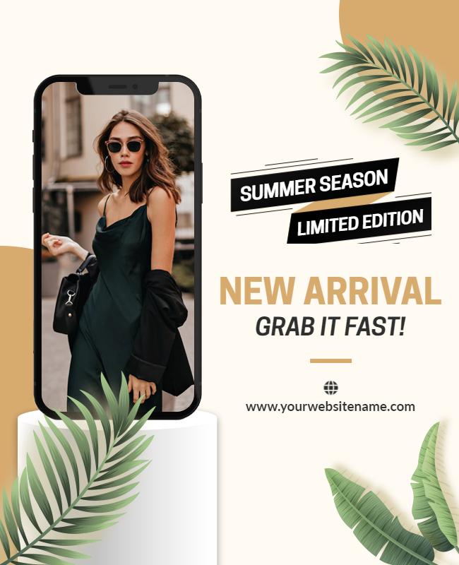 Fashion Summer Collection Announcement Flyer Template