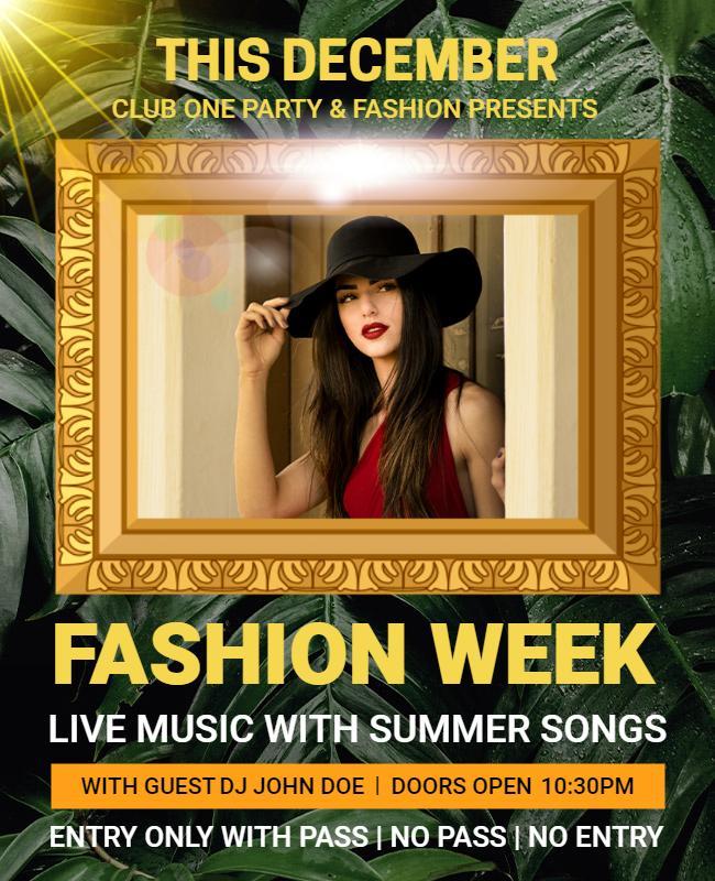 Fashion Week Event with Live Music Flyer Template