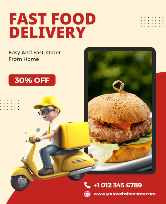 Fast Food Delivery Promotion Flyer Template