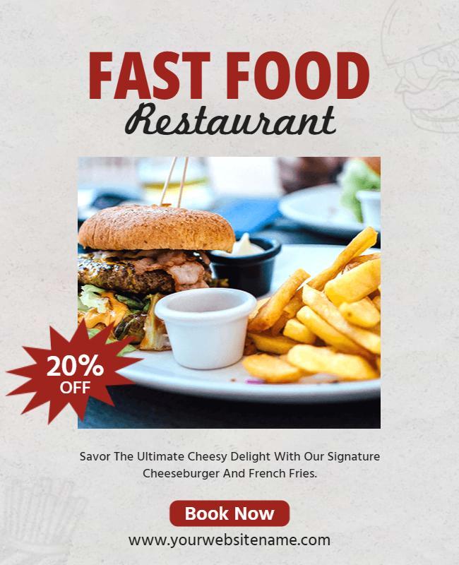 Fast Food Restaurant Discount Flyer Template