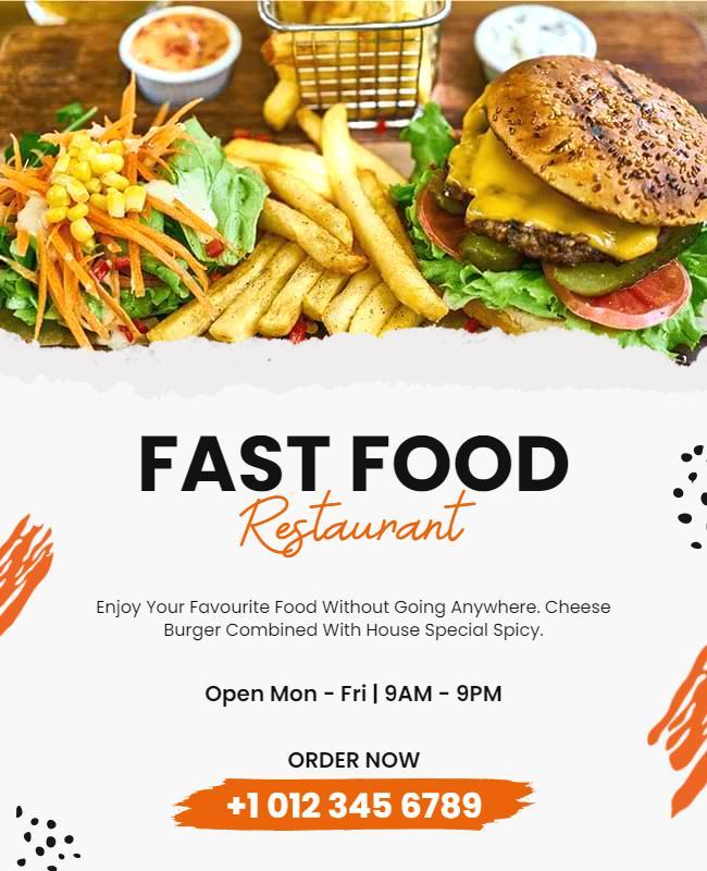 Fast Food Restaurant Promotion Flyer Template