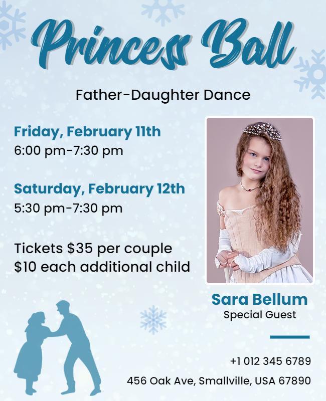 Father Daughter Princess Ball Dance Flyer Template