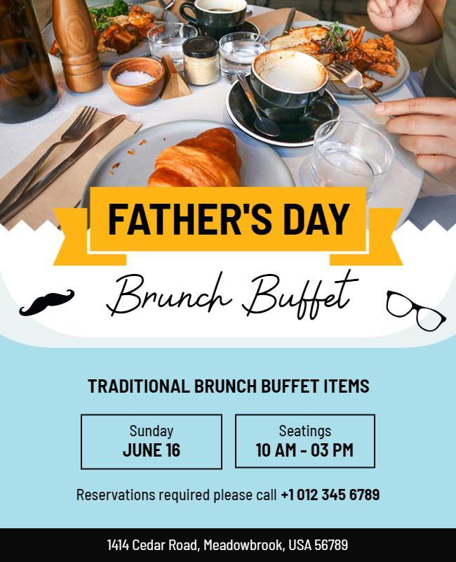 Fathers Day Brunch Buffet Event Flyer Template