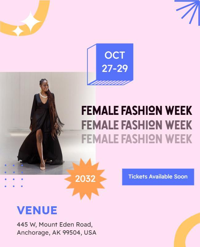 Female Fashion Week Event Flyer Template