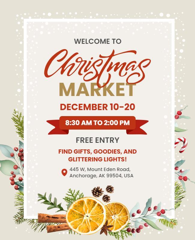 Festive Christmas Market Event Flyer Template