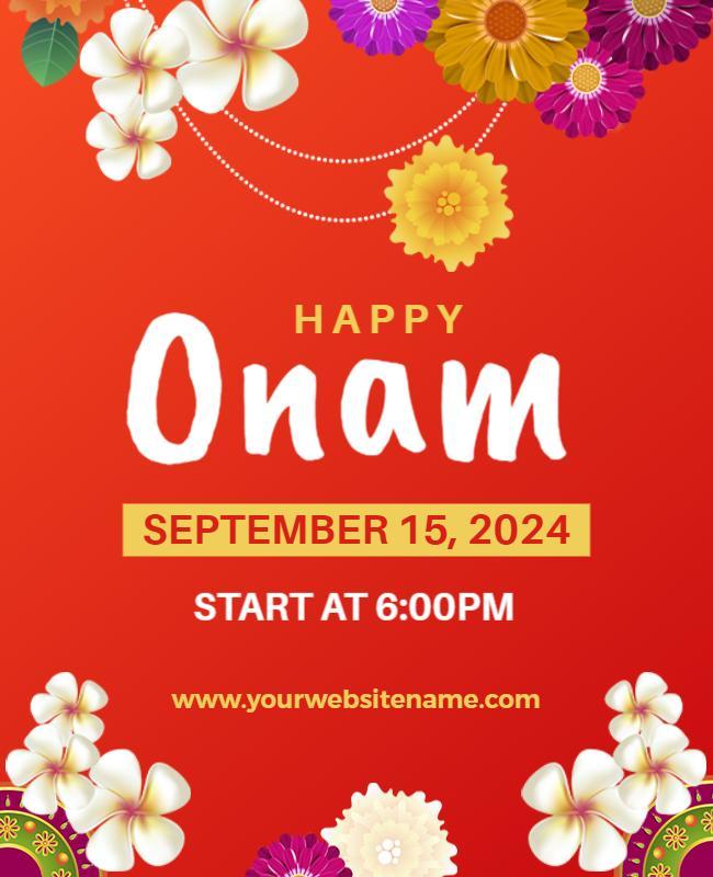 Festive Onam Celebration Event Flyer Template