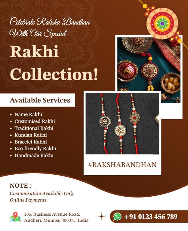 Festive Raksha Bandhan Rakhi Collection Flyer Template