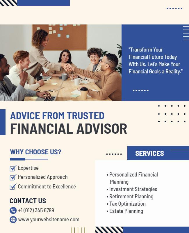 Financial Advisory Services and Consultation Flyer Template