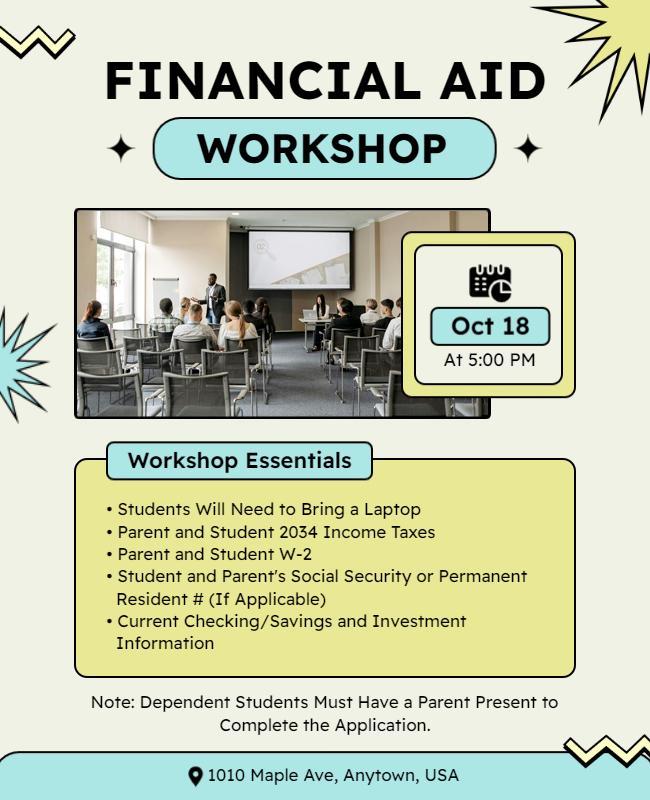 Financial Aid Workshop Event Flyer Template