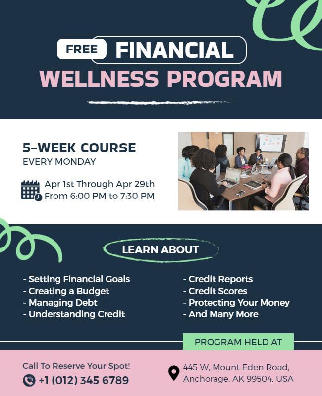 Financial Wellness Program Educational Flyer Template