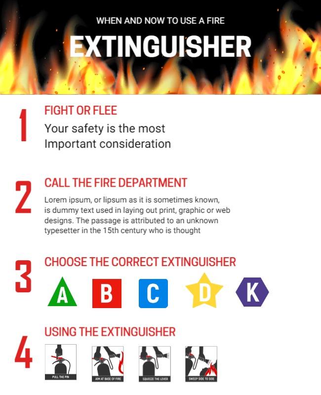 Fire Safety Extinguisher Instructional Flyer Template