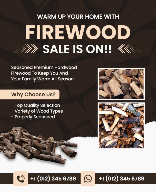 Firewood Sale Promotion Flyer Template