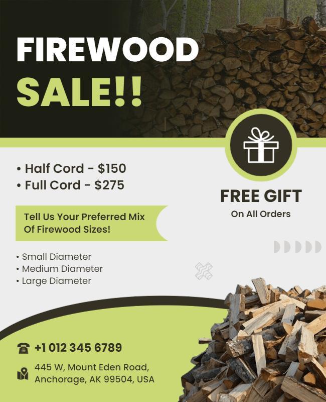 Firewood Sale Promotion Flyer Template