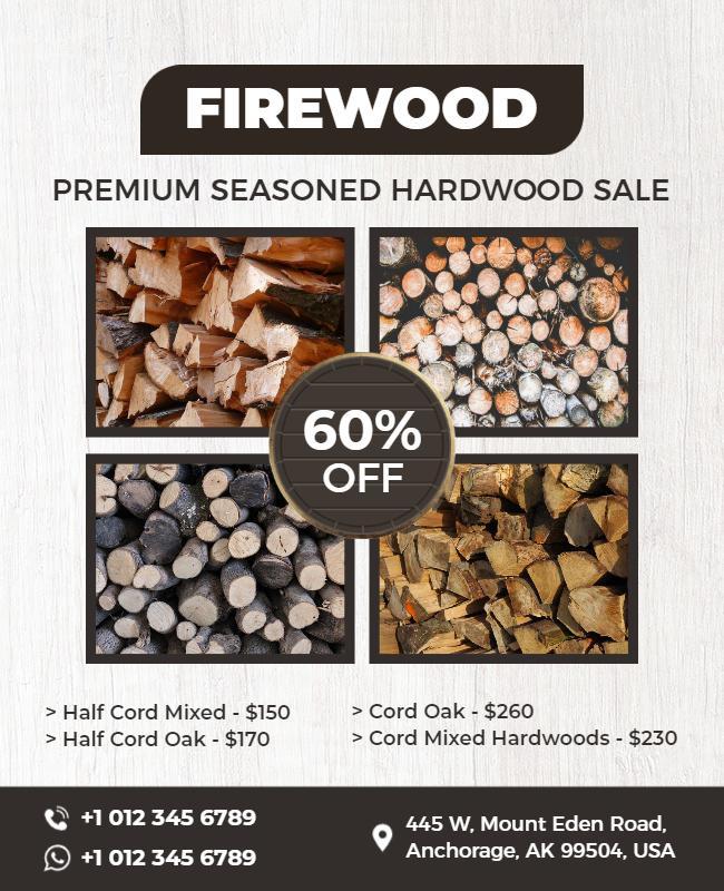 Firewood Sale Promotional Flyer Template