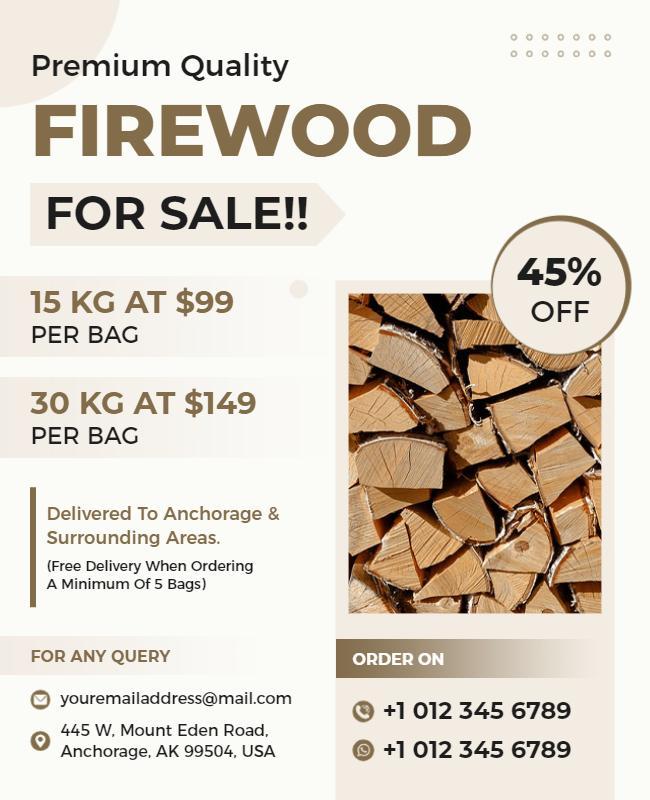 Firewood Sale Promotional Flyer Template