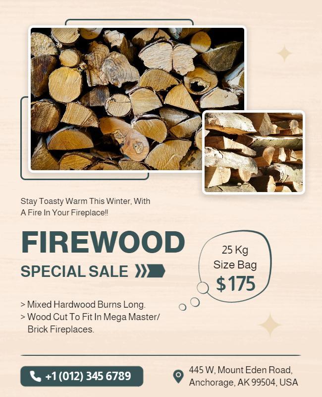 Firewood Winter Special Sale Flyer Template