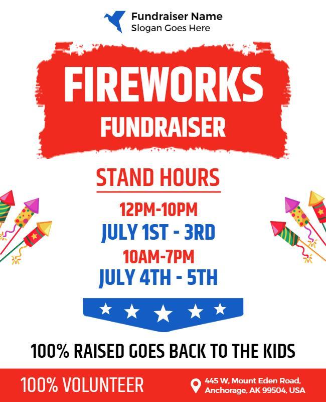 Fireworks Fundraiser Event Flyer Template