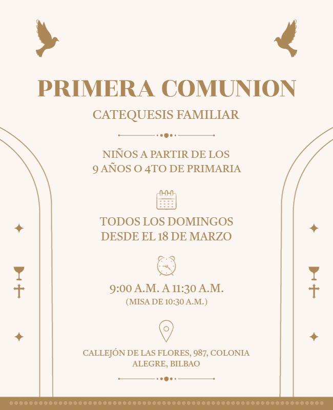 First Communion Catechesis Invitation Flyer Template