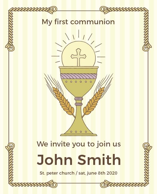 First Communion Celebration Invitation Flyer Template