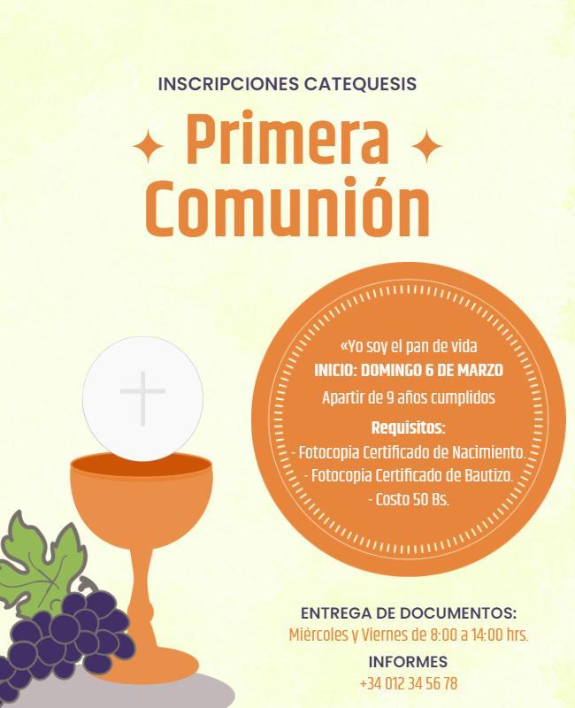 First Communion Registration Flyer Template