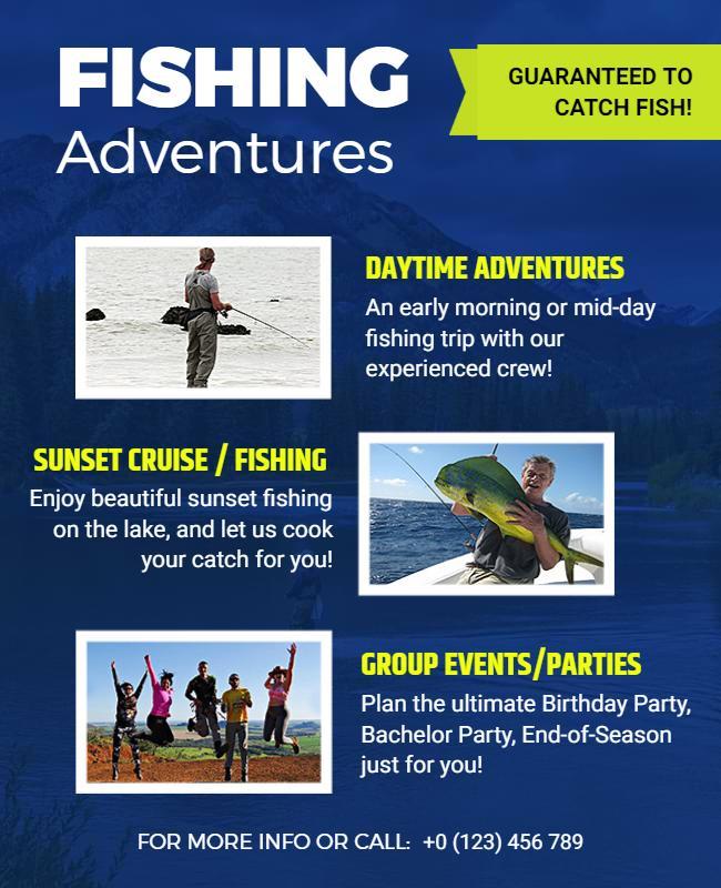 Fishing Adventures Group Events Flyer Template