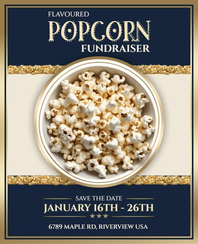 Flavored Popcorn Fundraiser Event Flyer Template