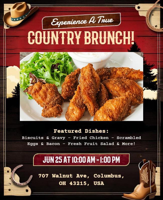 Flavorful Country Dishes Brunch Flyer Template