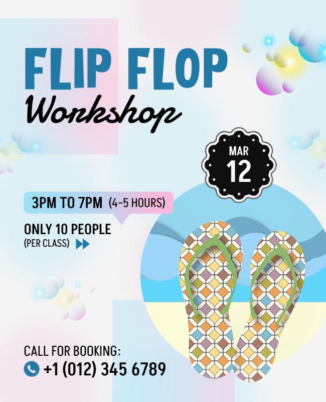 Flip Flop Craft Workshop Flyer Template