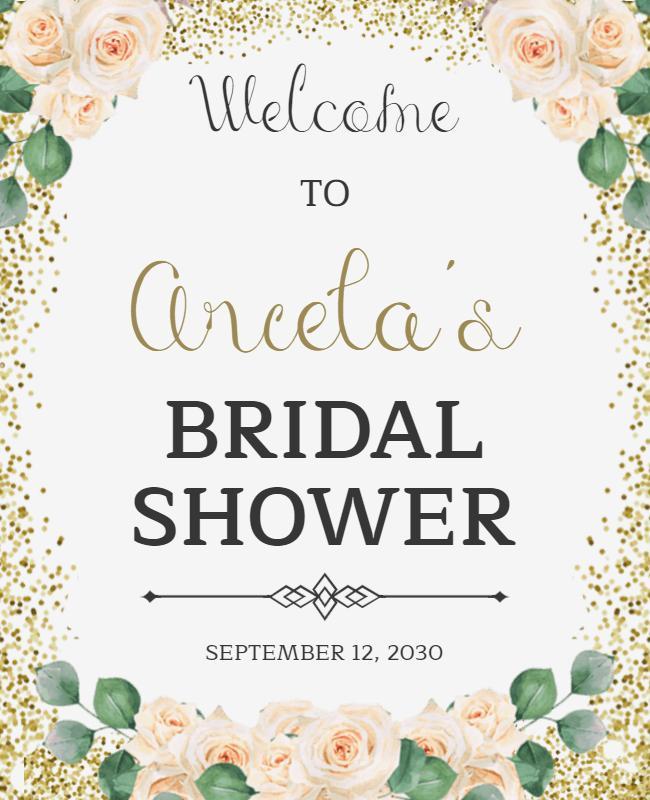 Floral Bridal Shower Invitation Flyer Template