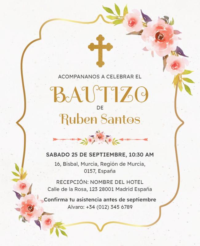 Floral Church Baptism Celebration Flyer Template