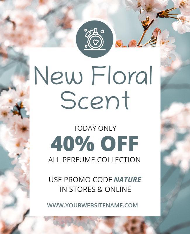 Floral Perfume Discount Promotion Flyer Template