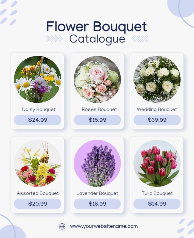 Flower Bouquet Catalogue Pricing Flyer Template